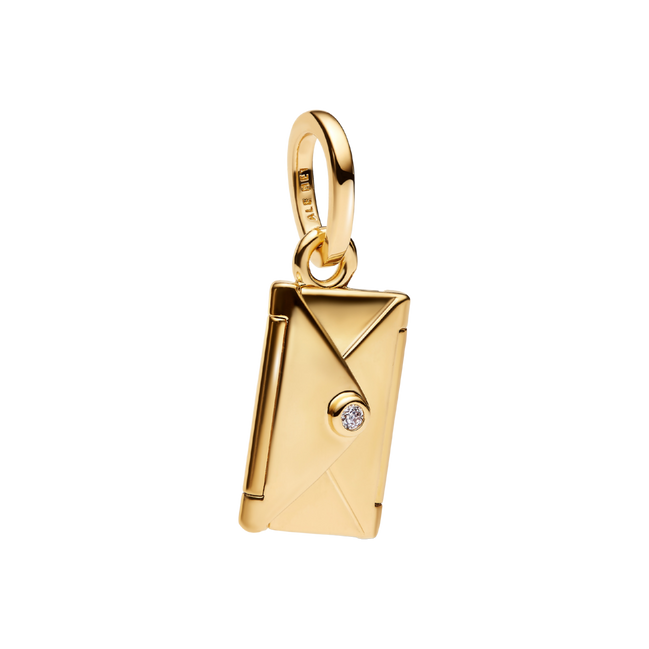 Charm-Anhänger Liebesbrief goldfarben