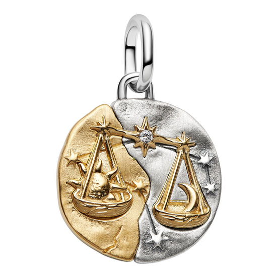 Medaillon Sternzeichen Waage Bicolor mit Zirkonia