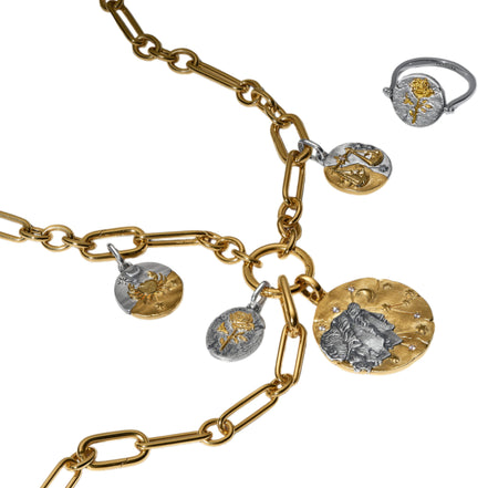 Medaillon Sternzeichen Krebs Bicolor mit Zirkonia