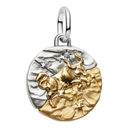 Medaillon Sternzeichen Stier Bicolor mit Zirkonia
