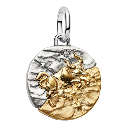 Medaillon Sternzeichen Stier Bicolor mit Zirkonia