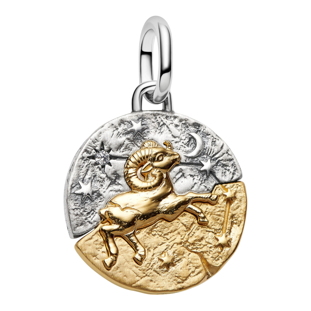 Medaillon Sternzeichen Widder Bicolor mit Zirkonia