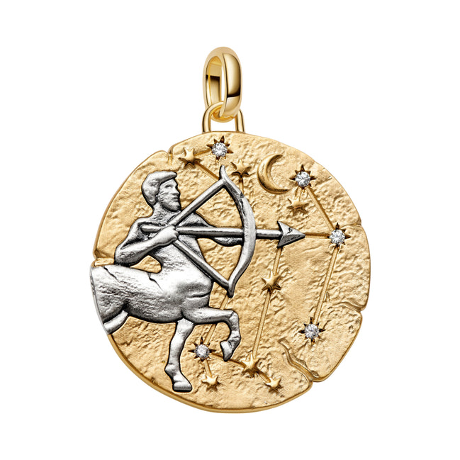 Großes Medaillon Sternzeichen Schütze mit Zirkonia