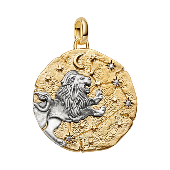 Medaillon Sternzeichen Löwe Bicolor mit Zirkonia