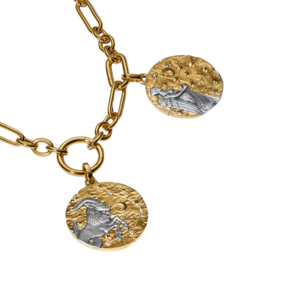 Medaillon Sternzeichen Jungfrau Bicolor mit Zirkonia