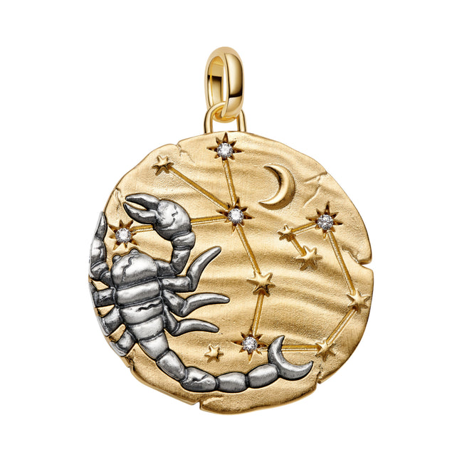 Medaillon Sternzeichen Skorpion Bicolor mit Zirkonia