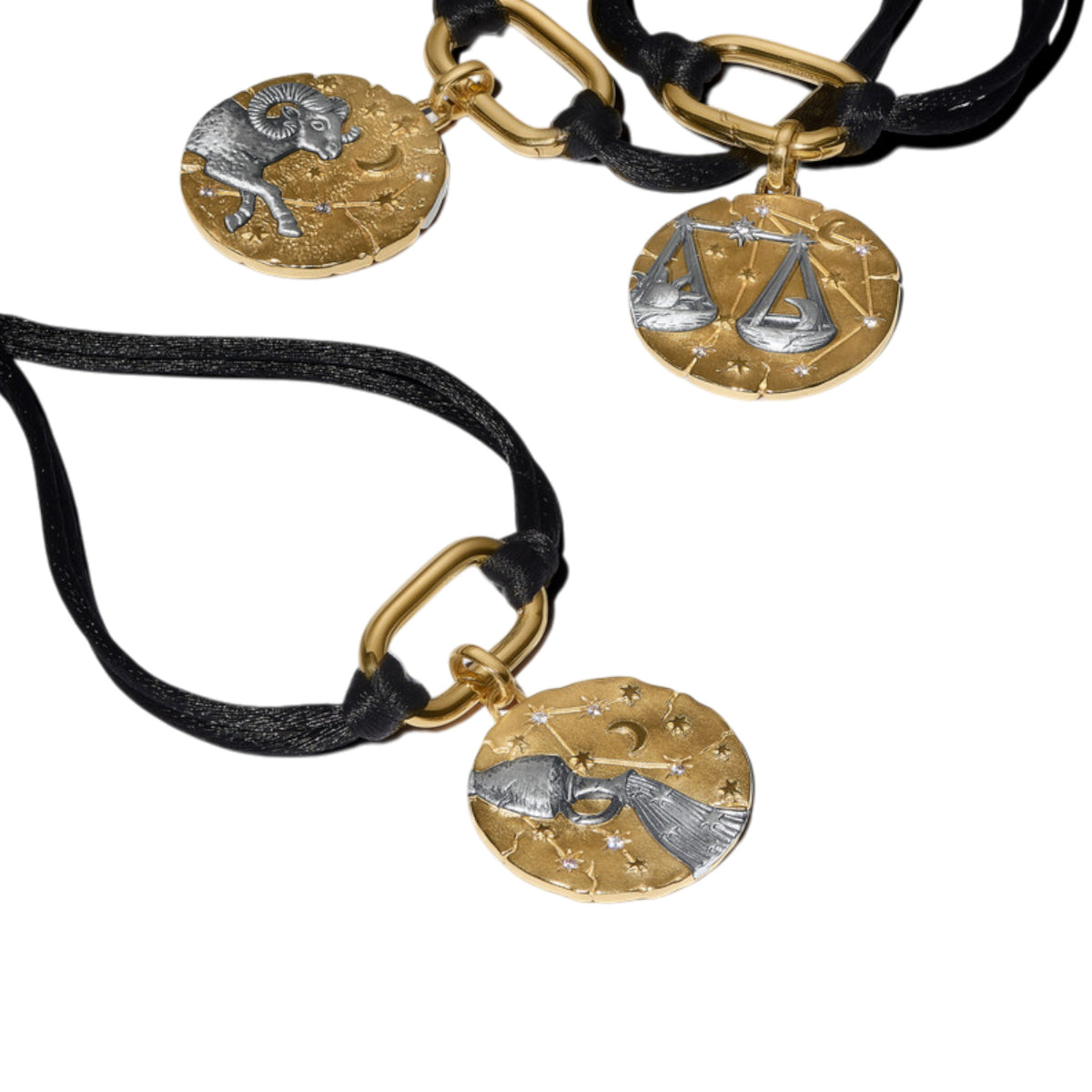 Medaillon Sternzeichen Wassermann Bicolor mit Zirkonia