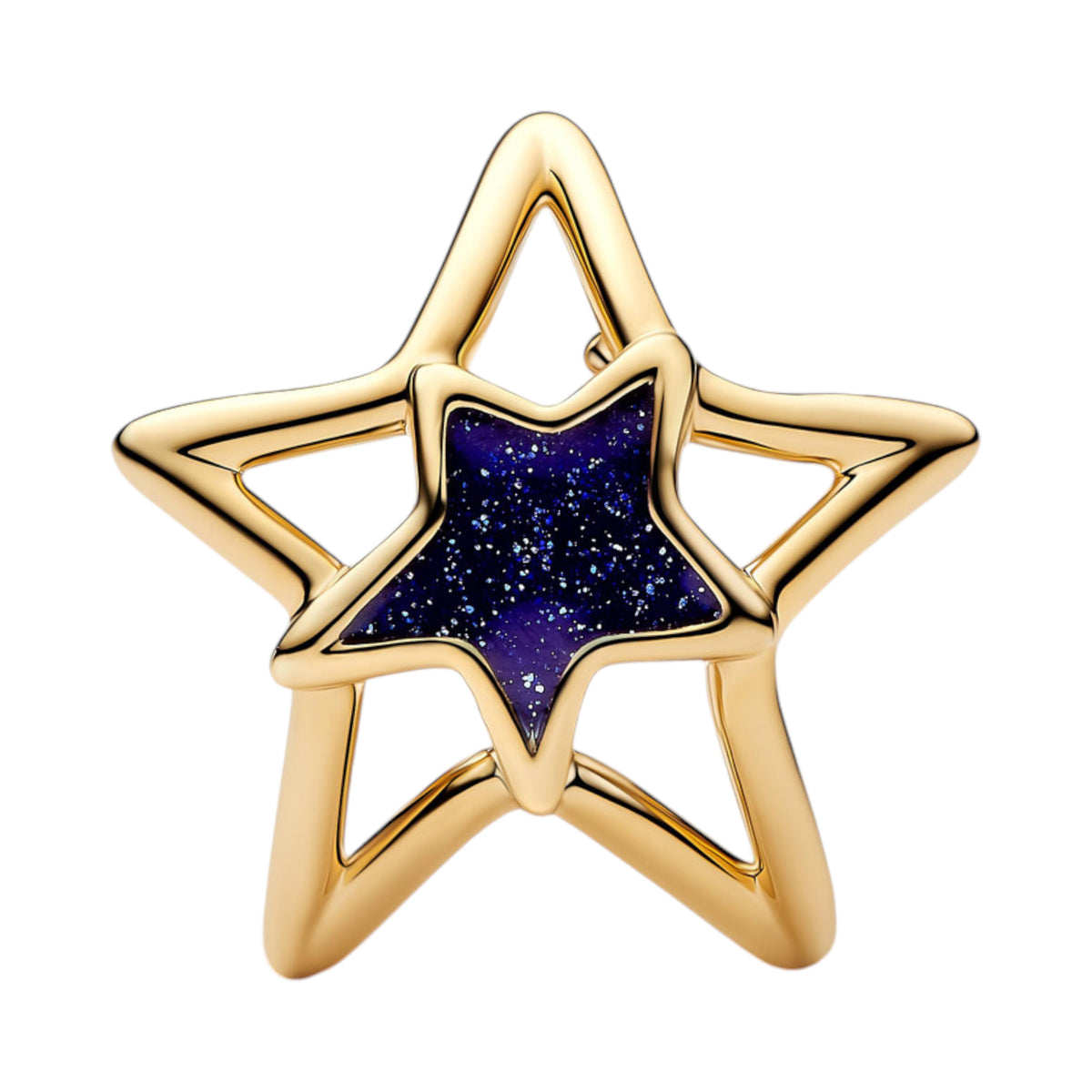 Goldener Stern-Charm mit blauem Detail