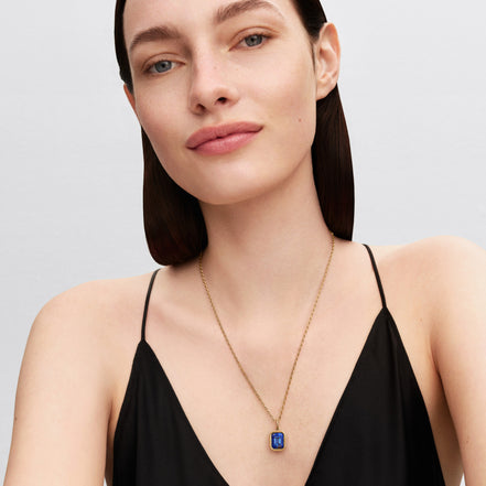 Blaues Sechseck Charm