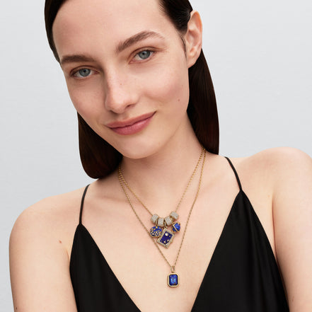 Blaues Sechseck Charm
