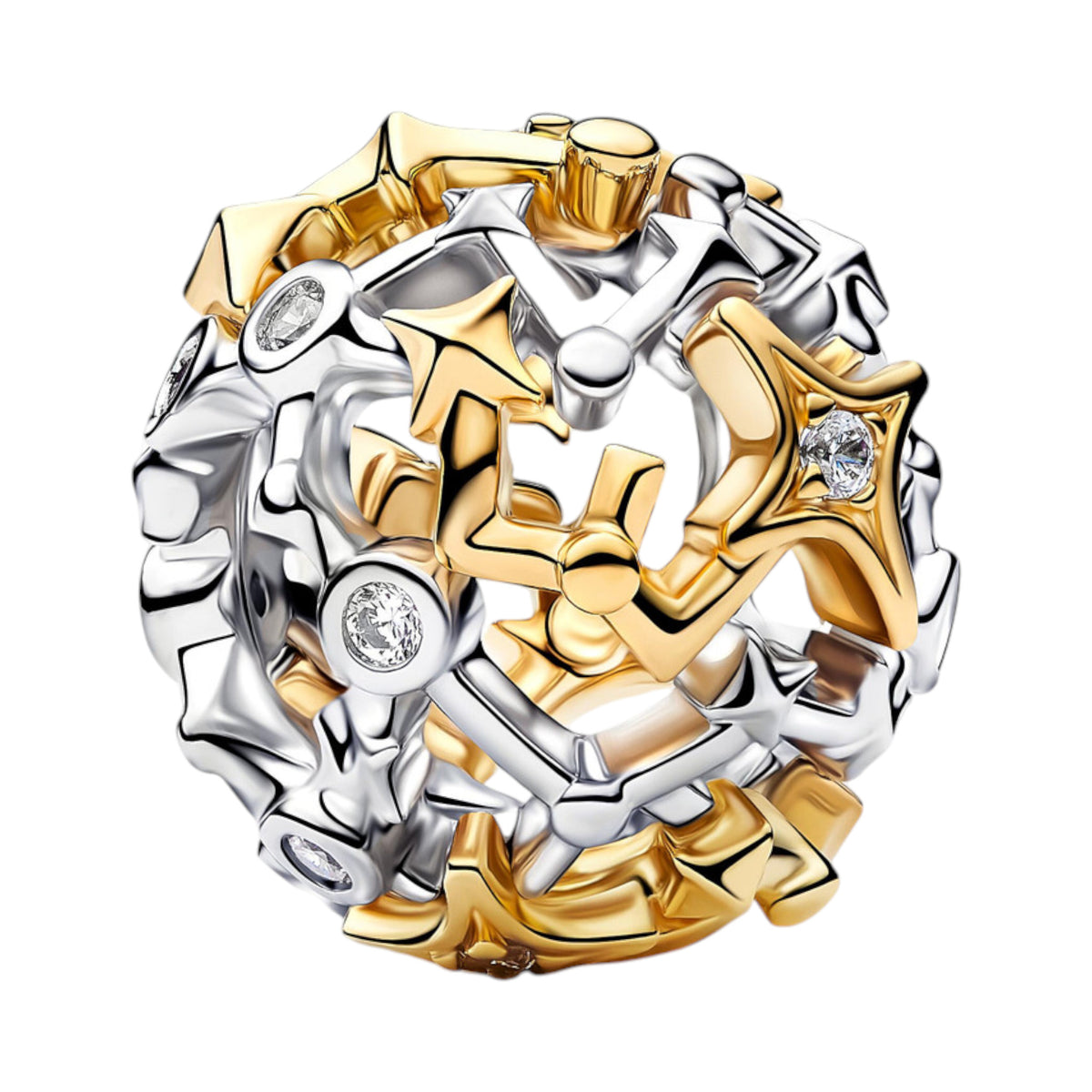 Bicolore Sternenkonstellation Charm mit Zirkonia