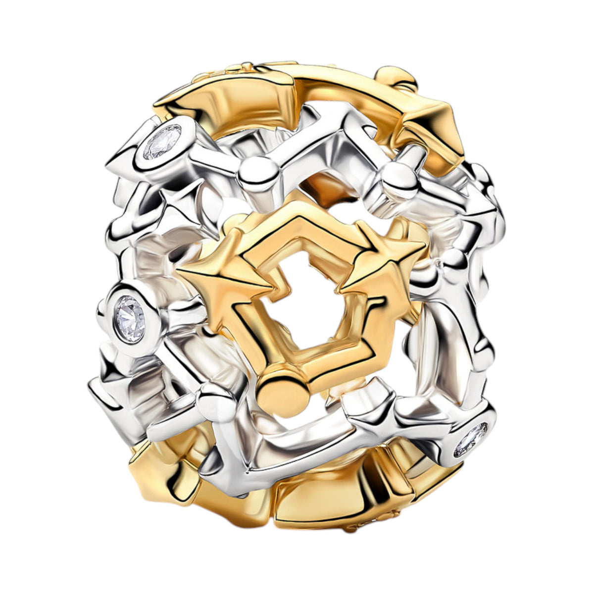 Bicolore Sternenkonstellation Charm mit Zirkonia