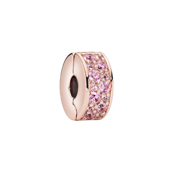 MOMENTS Charm Clip Rosa Zirkonia Pavé