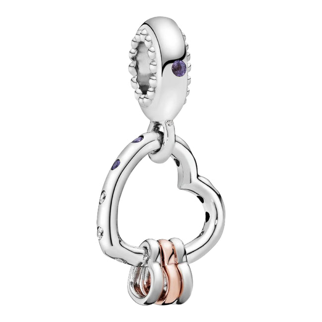 ROSE Charm-Anhänger Herz Highlights Kristall lila