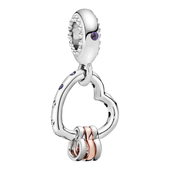 ROSE Charm-Anhänger Herz Highlights Kristall lila