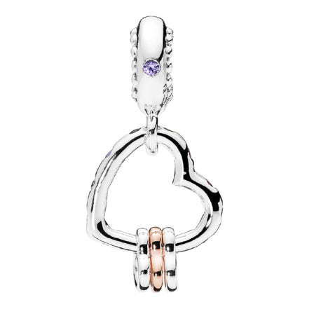 ROSE Charm-Anhänger Herz Highlights Kristall lila