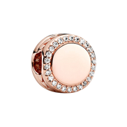 MOMENTS Charm Funkelnder Knopf Gravierbar