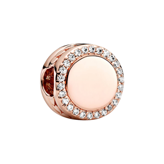 MOMENTS Charm Funkelnder Knopf Gravierbar