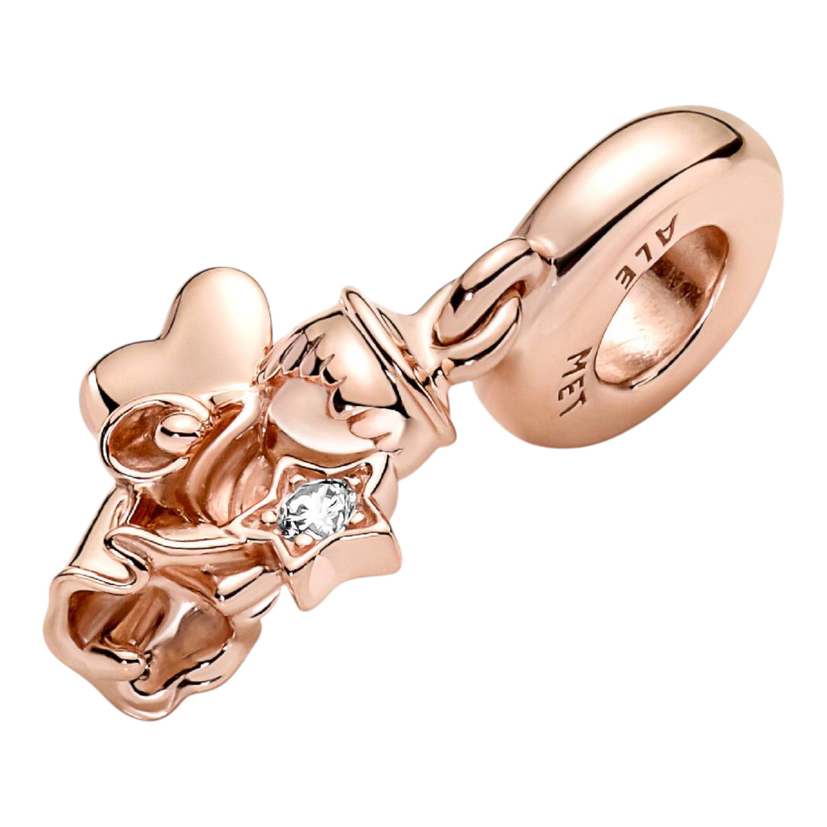 ROSE Charm Anhänger Engel rosévergoldet, Zirkonia