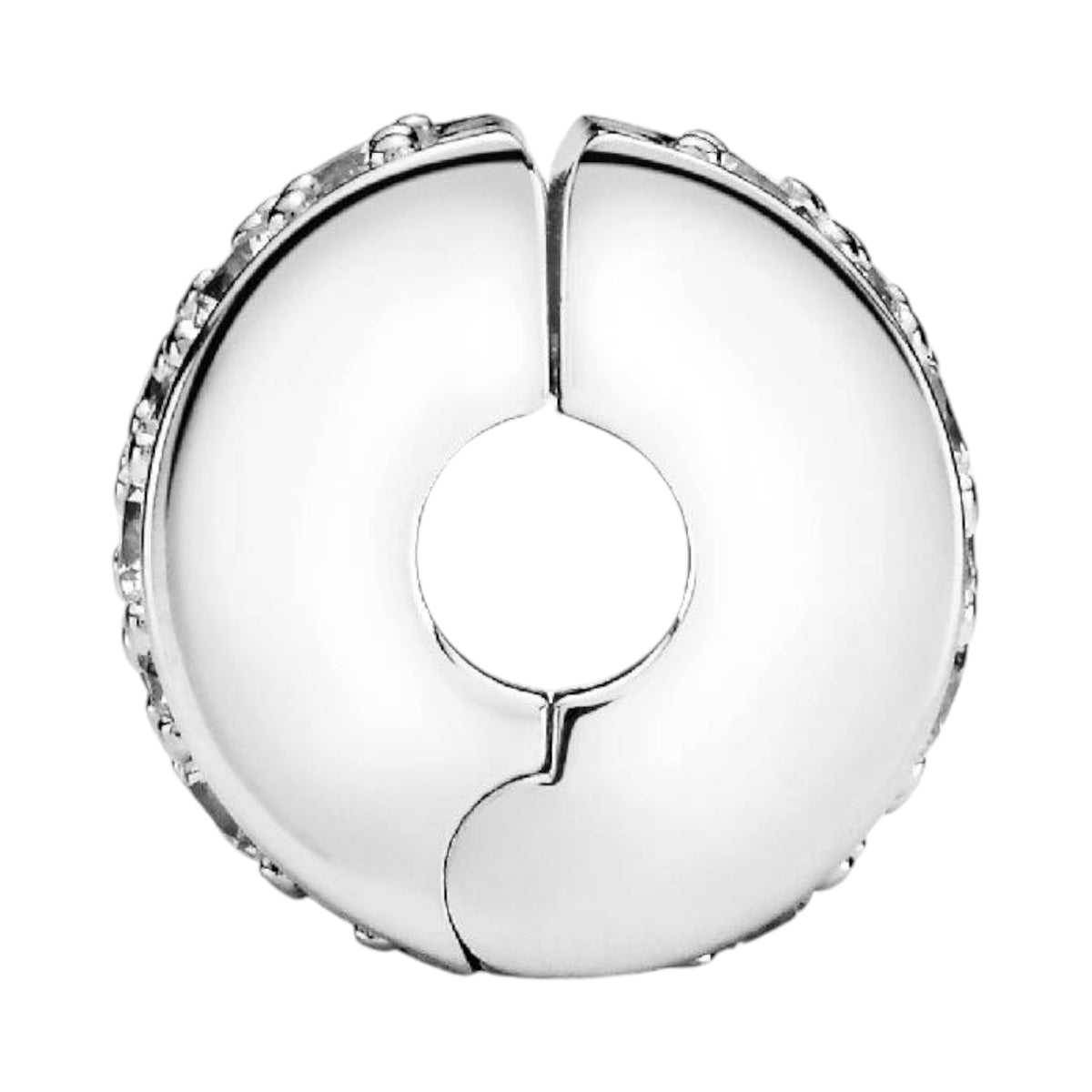 Clip / Stopper Silber Pave-Glanz weiss