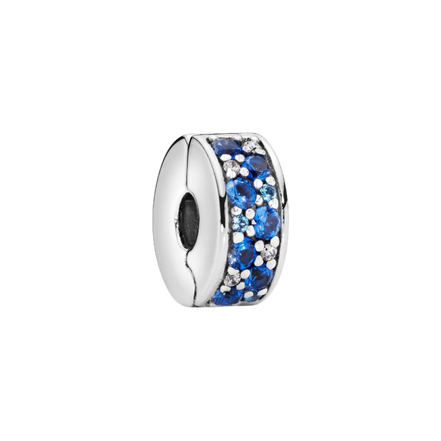 MOMENTS Charm Clip Zirkonia Pavé Blau