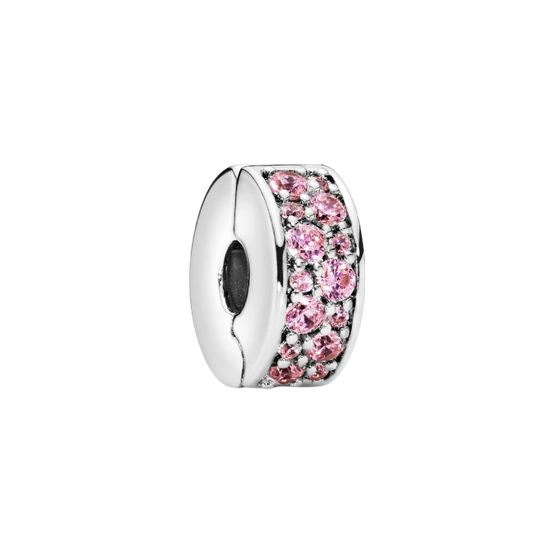 MOMENTS Charm Clip Zirkonia Pavé Rosa