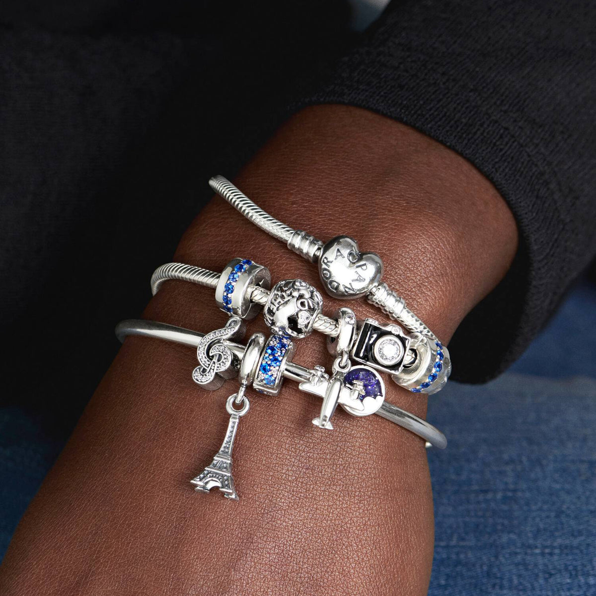 MOMENTS Charm Clip funkelnde Reihe Blau