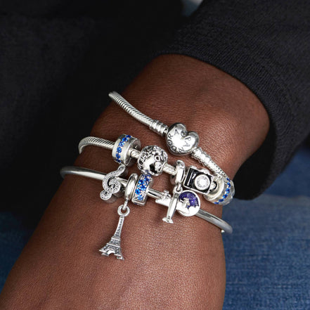 MOMENTS Charm Clip funkelnde Reihe Blau