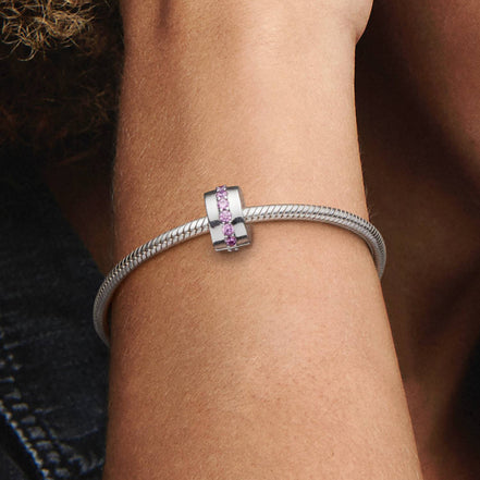 MOMENTS Charm Clip funkelnde Reihe Rosa