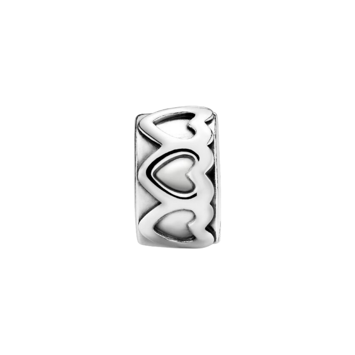 MOMENTS Charm Clip Gereihte Herzen