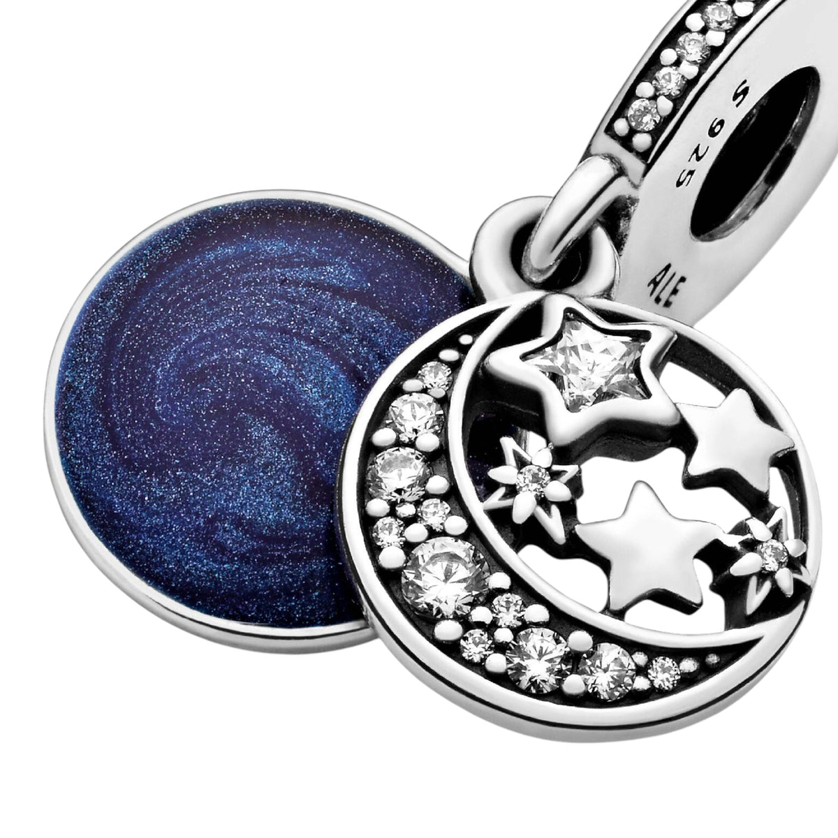 Charm Silber Anhänger Vintage Nachthimmel