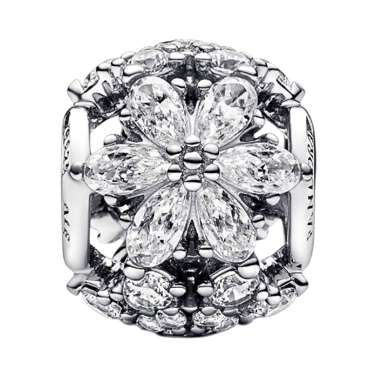Charm Timeless funkelnde Blättergruppierung Silber