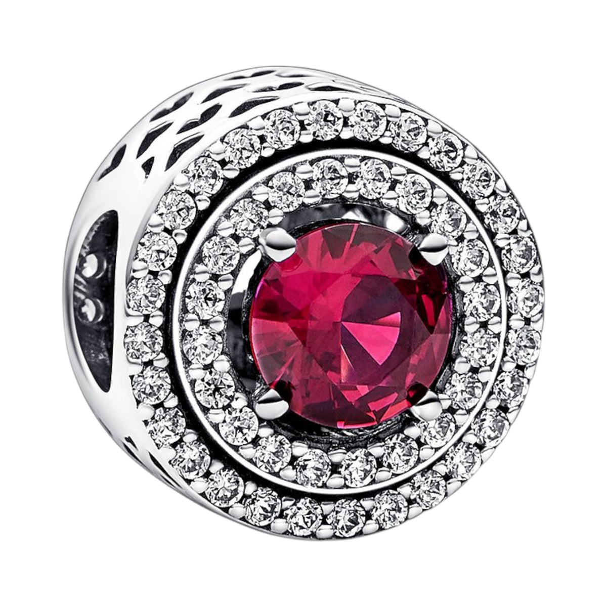 Charm Timeless funkelnder Stein Silber, rot, Zirkonia