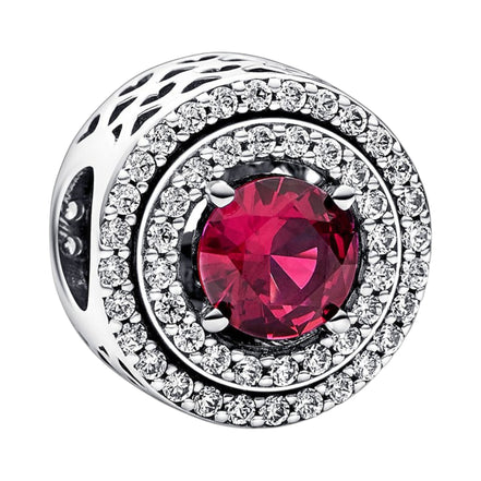 Charm Timeless funkelnder Stein Silber, rot, Zirkonia