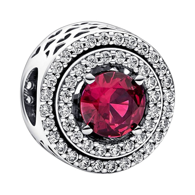 Charm Timeless funkelnder Stein Silber, rot, Zirkonia
