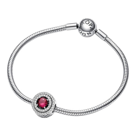 Charm Timeless funkelnder Stein Silber, rot, Zirkonia