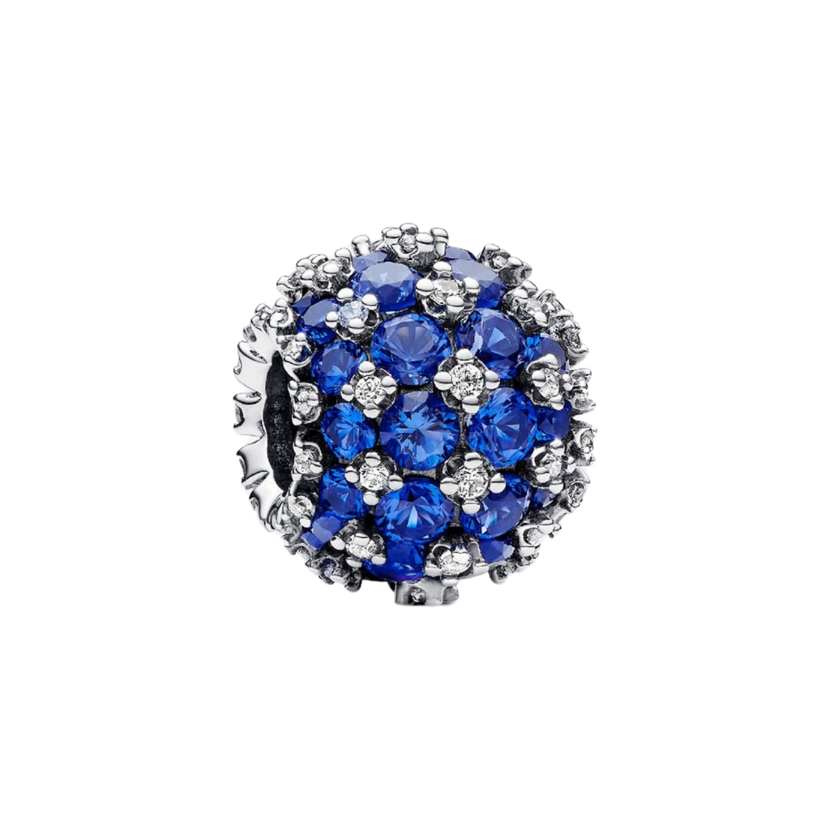 MOMENTS Charm Rund Pavé Blau