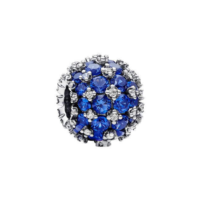 MOMENTS Charm Rund Pavé Blau