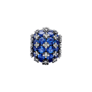 MOMENTS Charm Rund Pavé Blau