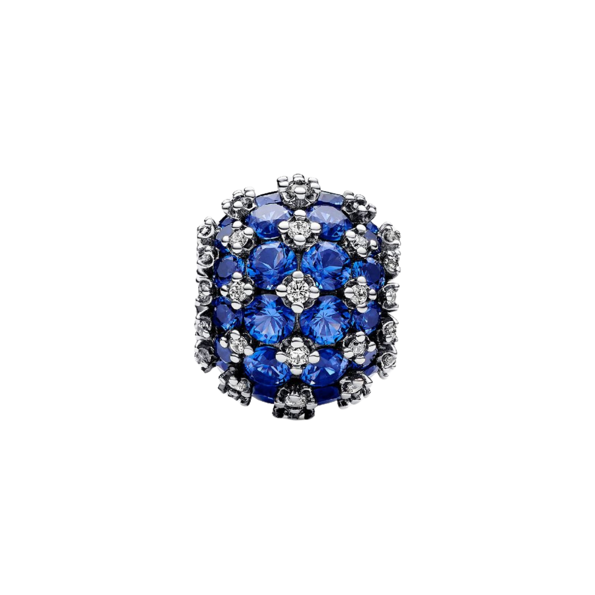 MOMENTS Charm Rund Pavé Blau