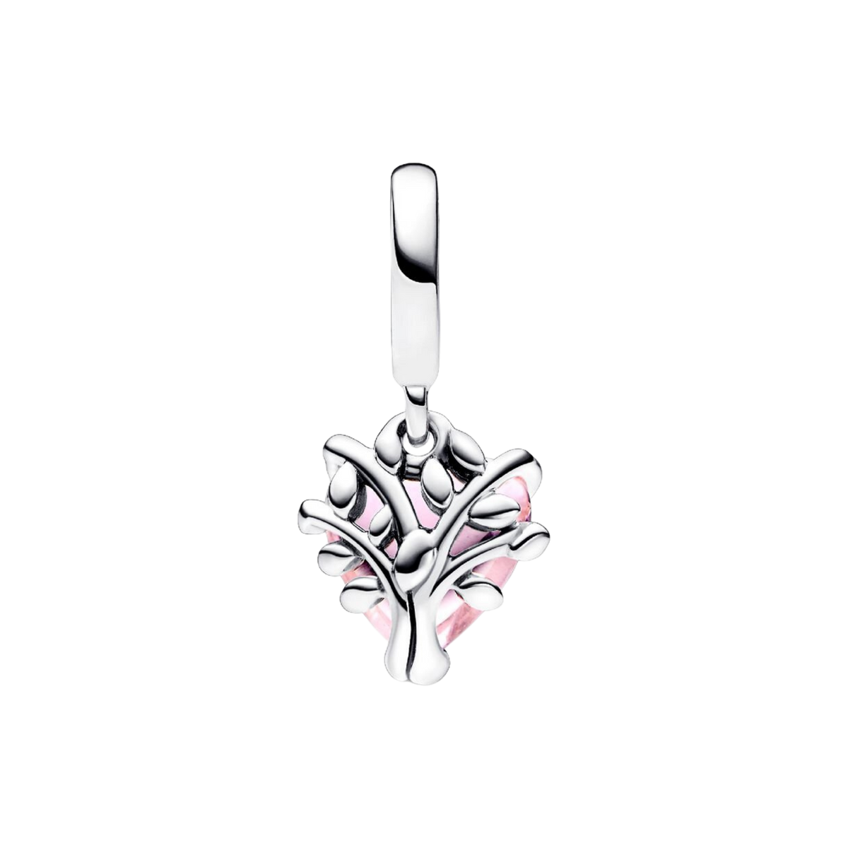 MOMENTS Charm Herz rosa mit Stammbaum