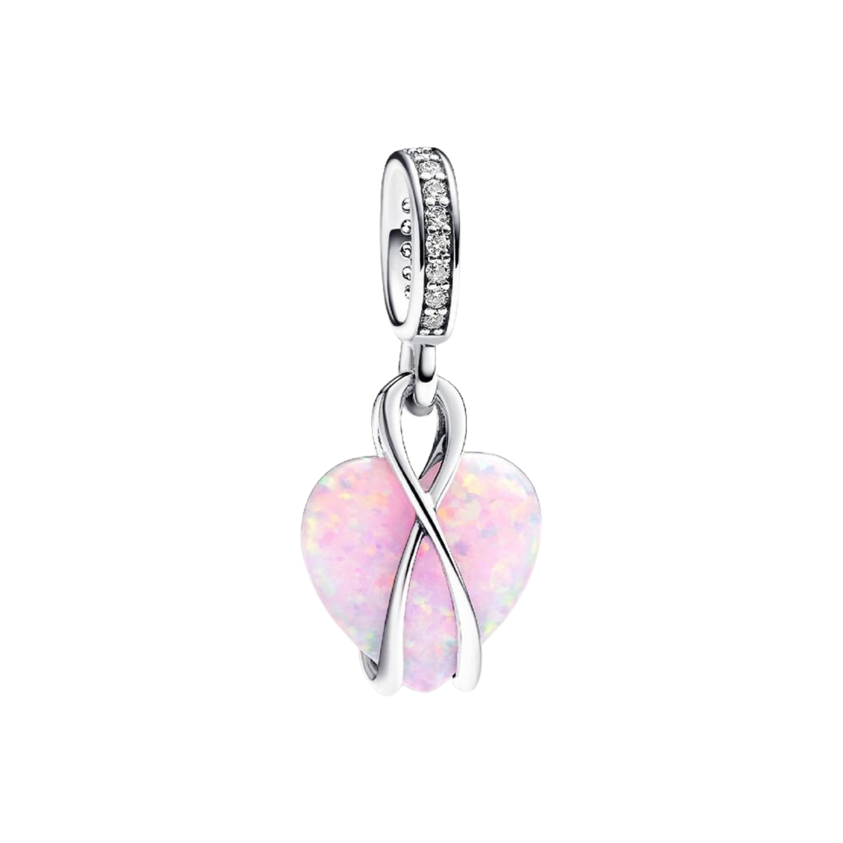 MOMENTS Charm Mum Herz mit pinken Opal