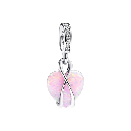 MOMENTS Charm Mum Herz mit pinken Opal
