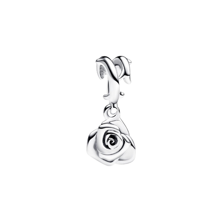 MOMENTS Charm Blühende Rose Silber