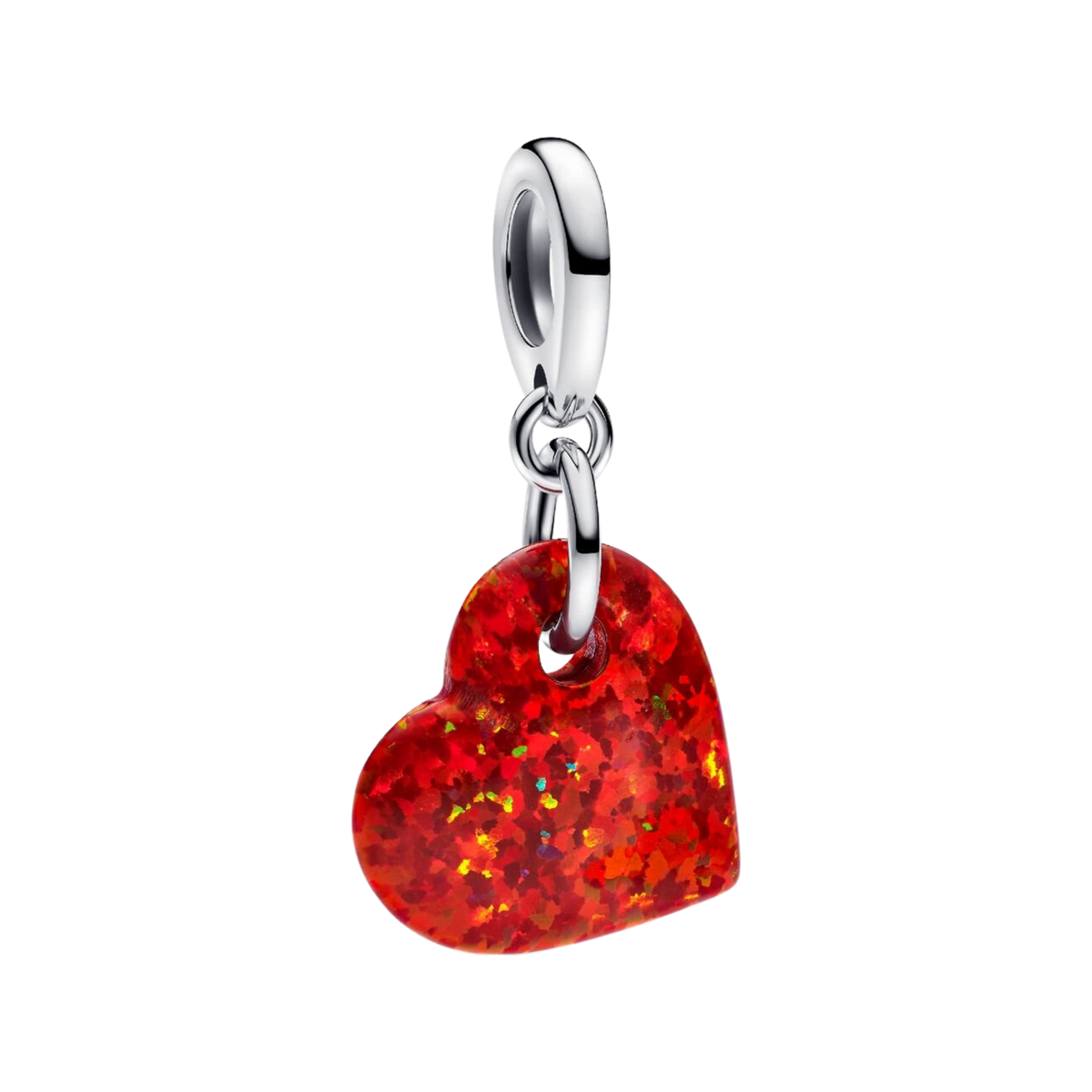 MOMENTS Charm rotes Herz Opal