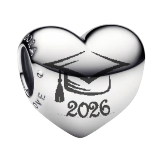 Charm Herz Abschluss 2026 gravierbar