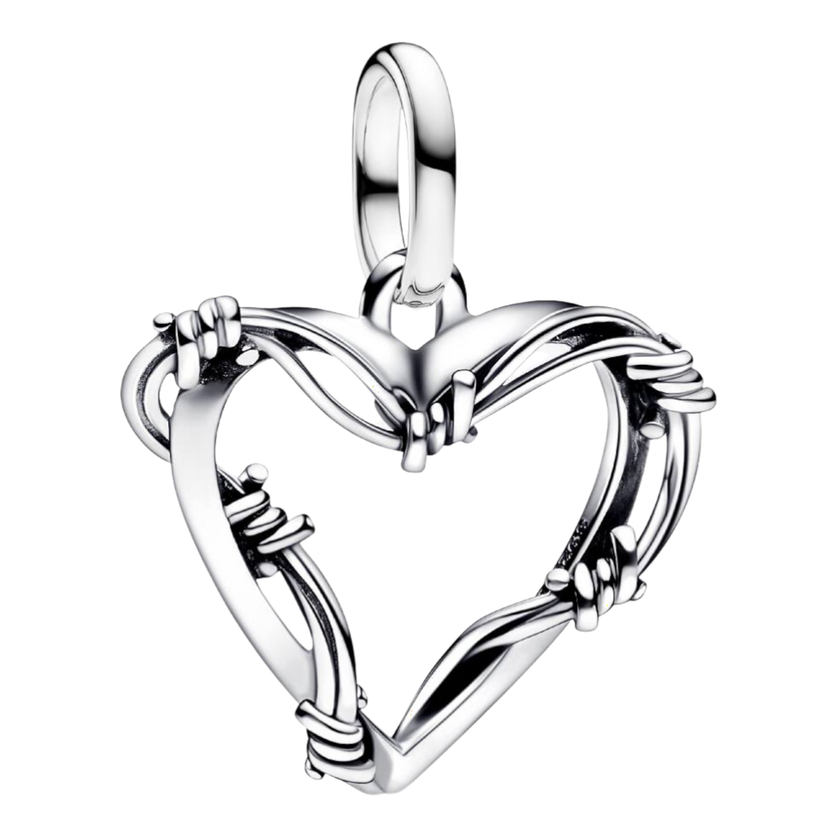 Charm Stacheldrahtherz Medallion silber