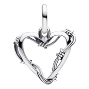 Charm Stacheldrahtherz Medallion silber