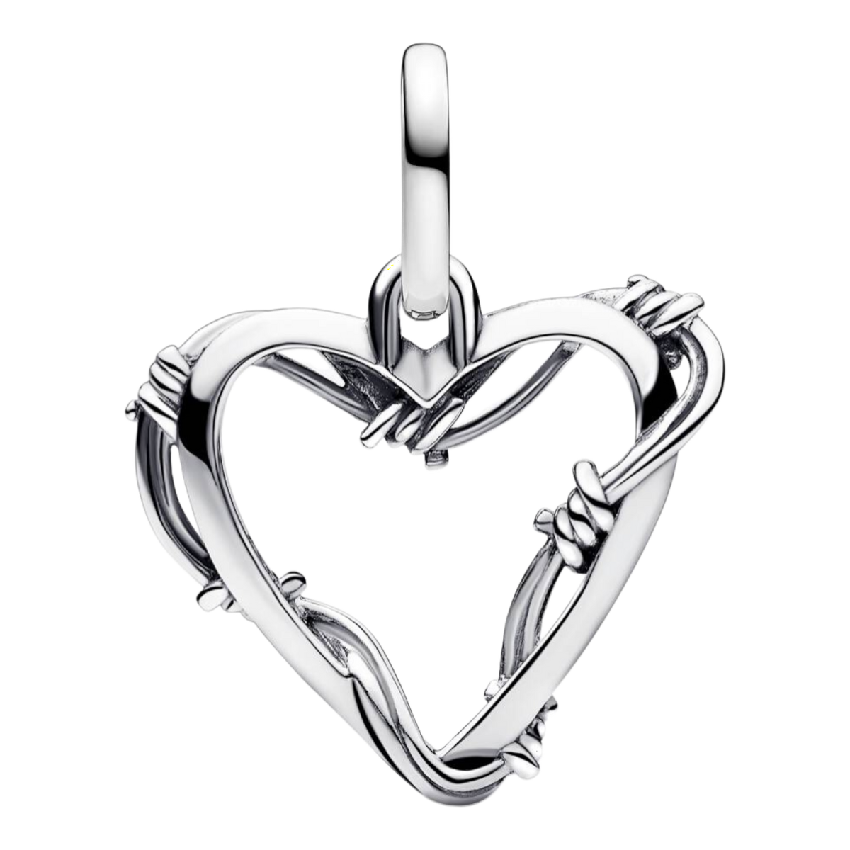 Charm Stacheldrahtherz Medallion silber