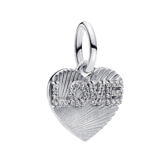 MOMENTS Charm Love Herz Gravierbar Silber
